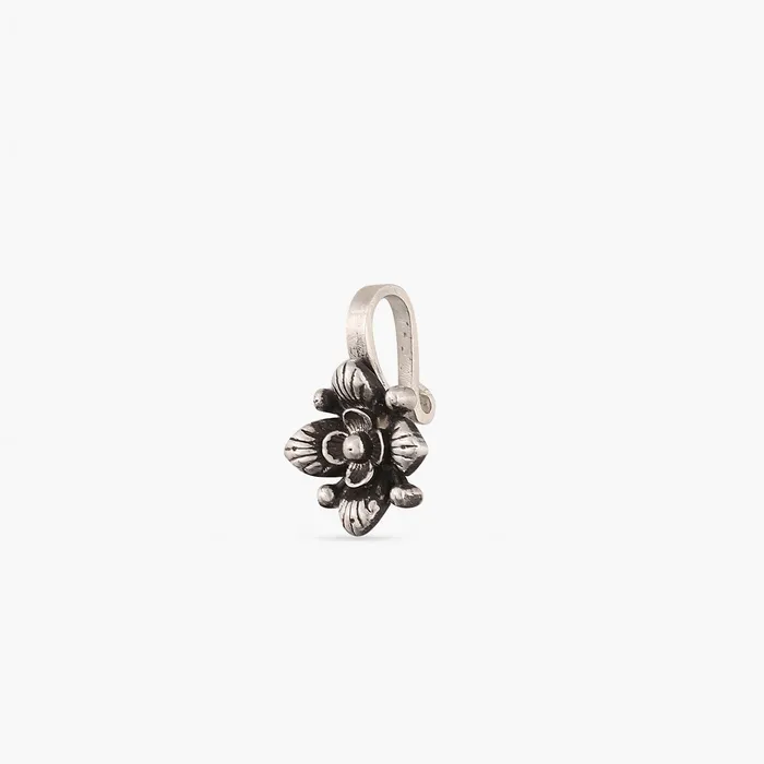 Rings Morgra Floral Tribal Silver Nosepin SILVER