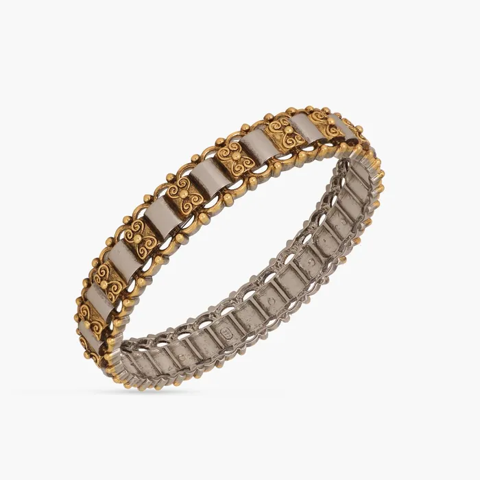 Rings SILVER Geometric Oxidized Silver Bangles
