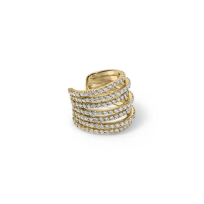 SG Fine Earrings Pave Multi Row Ear Cuff