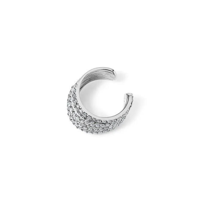 SG Fine Earrings Pave Multi Row Ear Cuff