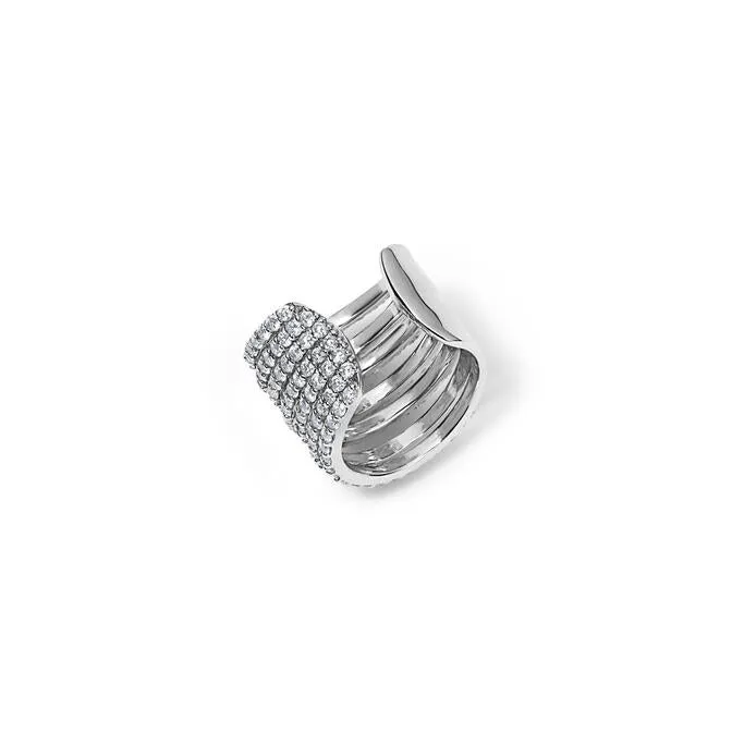 SG Fine Earrings Pave Multi Row Ear Cuff