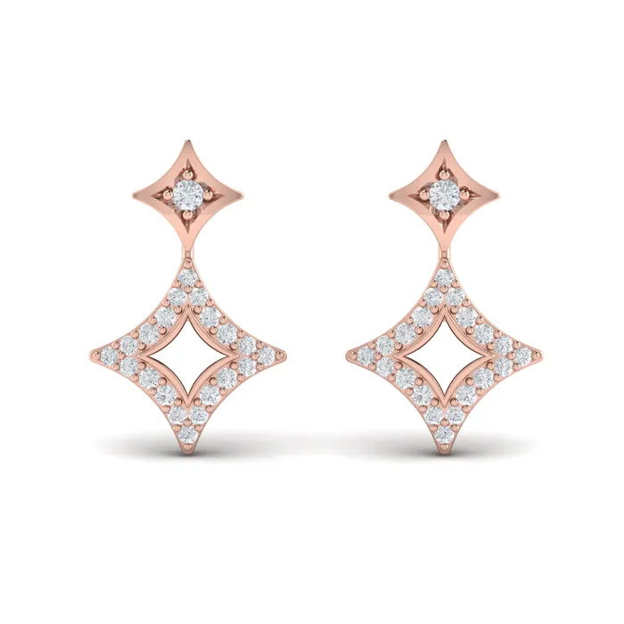 Shop IDC estore Earrings Vlora Estrella 14K Diamond Double Vlora Star Open Motif Drop Stud Earrings 026CTW Shop IDC estore Earrings Vlora Estrella 14K Diamond Double Vlora Star Open Motif Drop Stud Earrings 026CTW