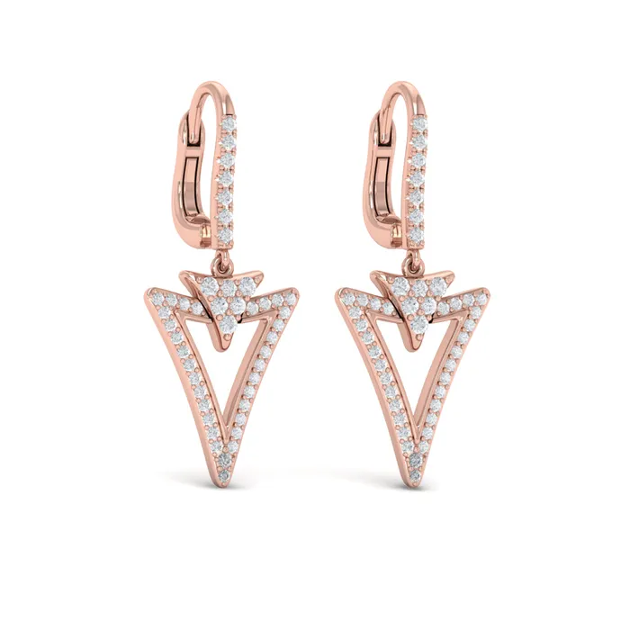 Shop IDC estore Earrings Vlora Miravel 14K Diamond Baguette Double Trinity Huggie Earrings 06CTW