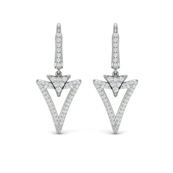 Shop IDC estore Earrings Vlora Miravel 14K Diamond Baguette Double Trinity Huggie Earrings 06CTW