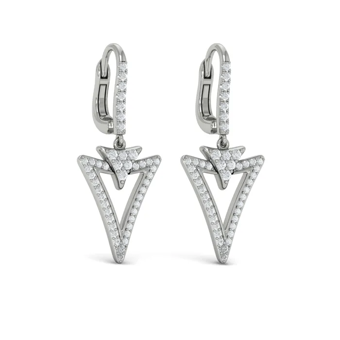 Shop IDC estore Earrings Vlora Miravel 14K Diamond Baguette Double Trinity Huggie Earrings 06CTW