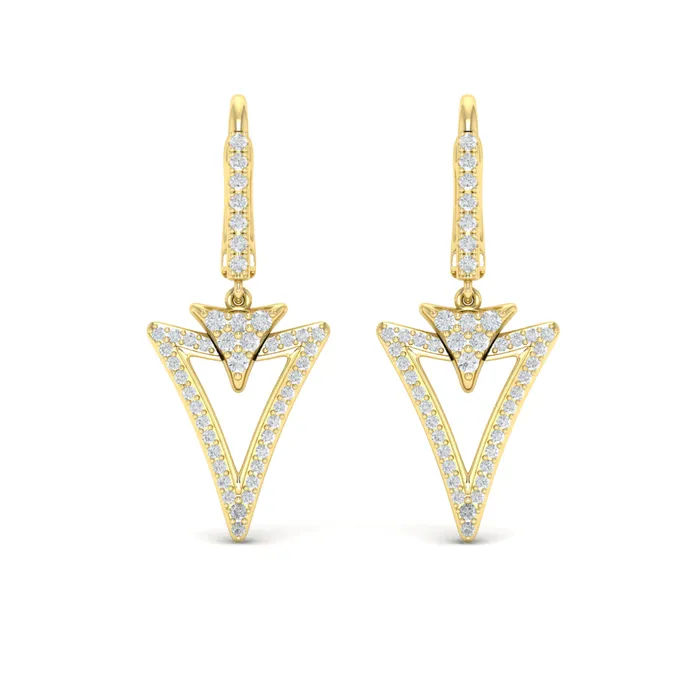 Shop IDC estore Earrings Vlora Miravel 14K Diamond Baguette Double Trinity Huggie Earrings 06CTW