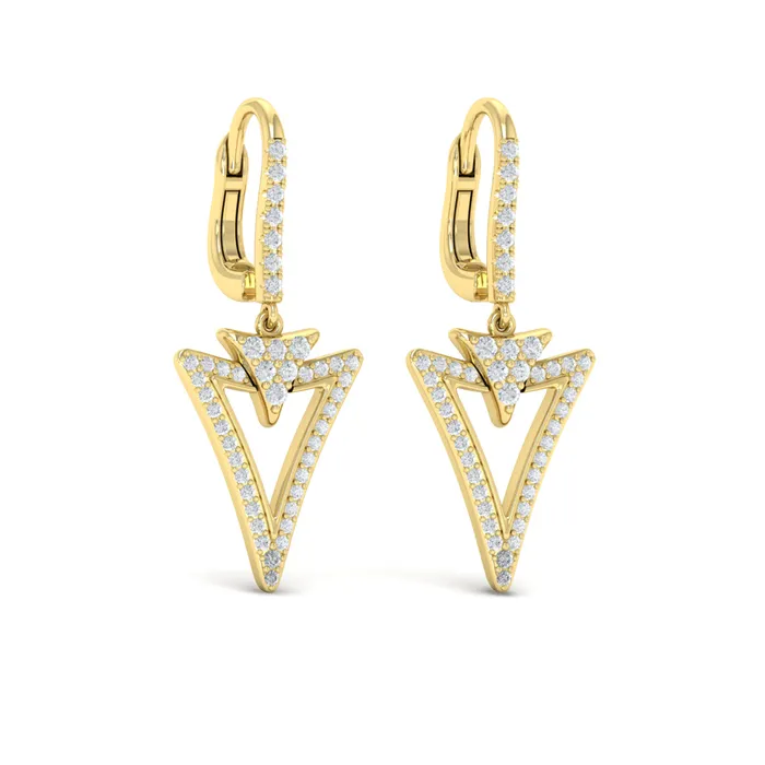 Shop IDC estore Earrings Vlora Miravel 14K Diamond Baguette Double Trinity Huggie Earrings 06CTW