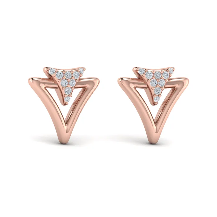 Shop IDC estore Earrings Vlora Miravel 14K Diamond Trinity Open Stud Earrings 01CTW