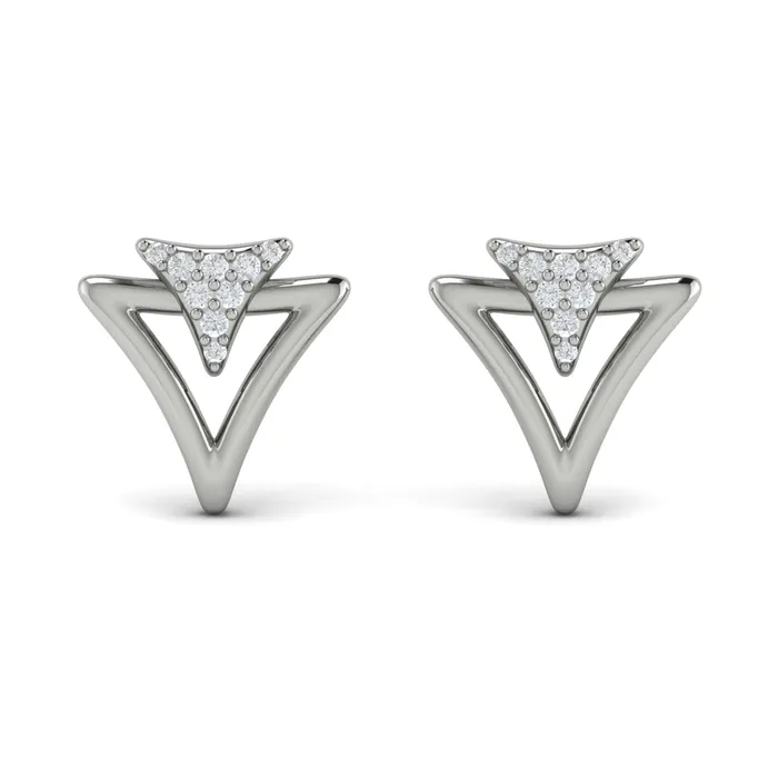 Shop IDC estore Earrings Vlora Miravel 14K Diamond Trinity Open Stud Earrings 01CTW