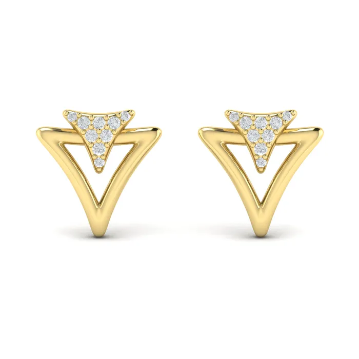 Shop IDC estore Earrings Vlora Miravel 14K Diamond Trinity Open Stud Earrings 01CTW