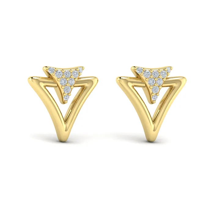 Shop IDC estore Earrings Vlora Miravel 14K Diamond Trinity Open Stud Earrings 01CTW