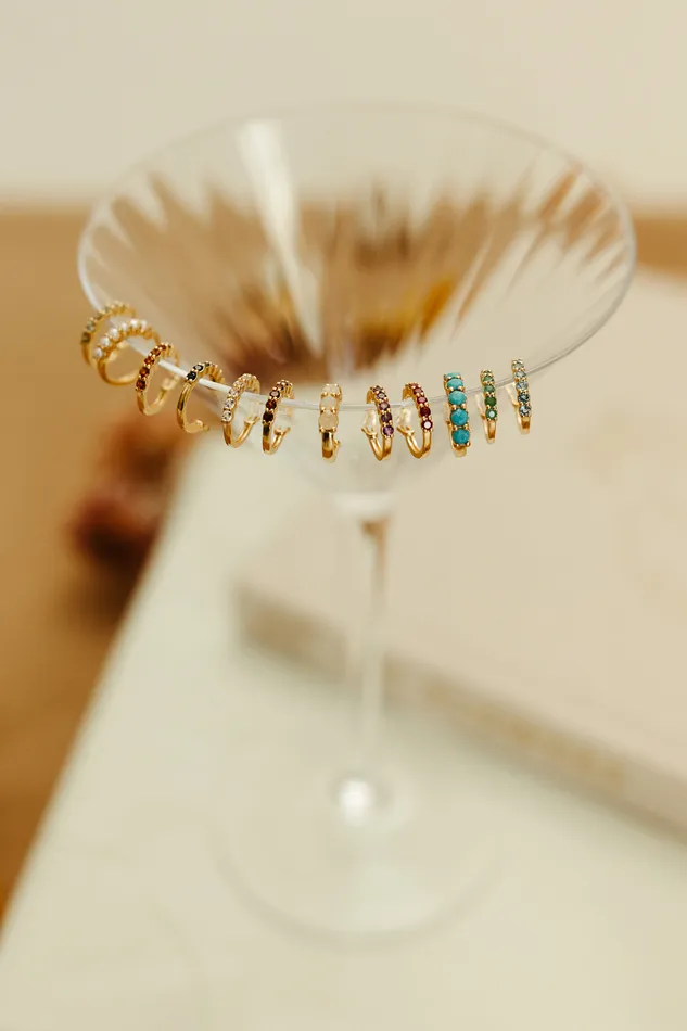 Sierra Winter Jewelry Earrings Karma Hoop Earrings Aquamarine