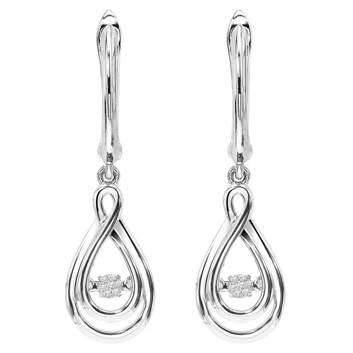 Silver Diamond ROL Earrings International Diamond Center Earrings