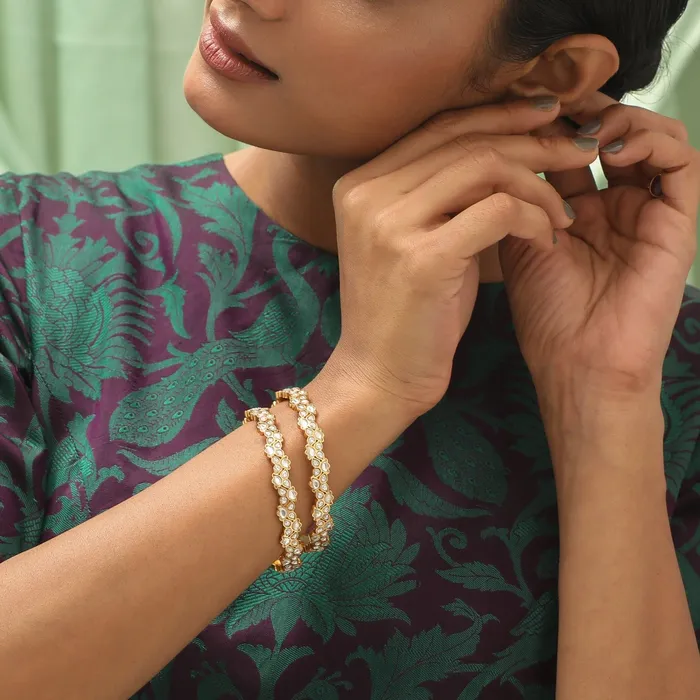 SILVER Rings Hira Delicate Jadau Silver Bangles