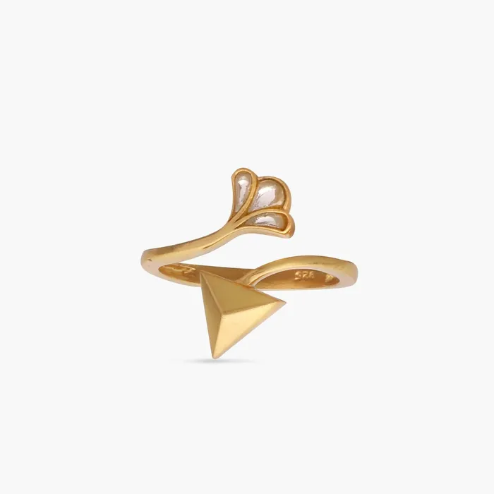 SILVER Rings Pyramid Floral Silver Finger Ring