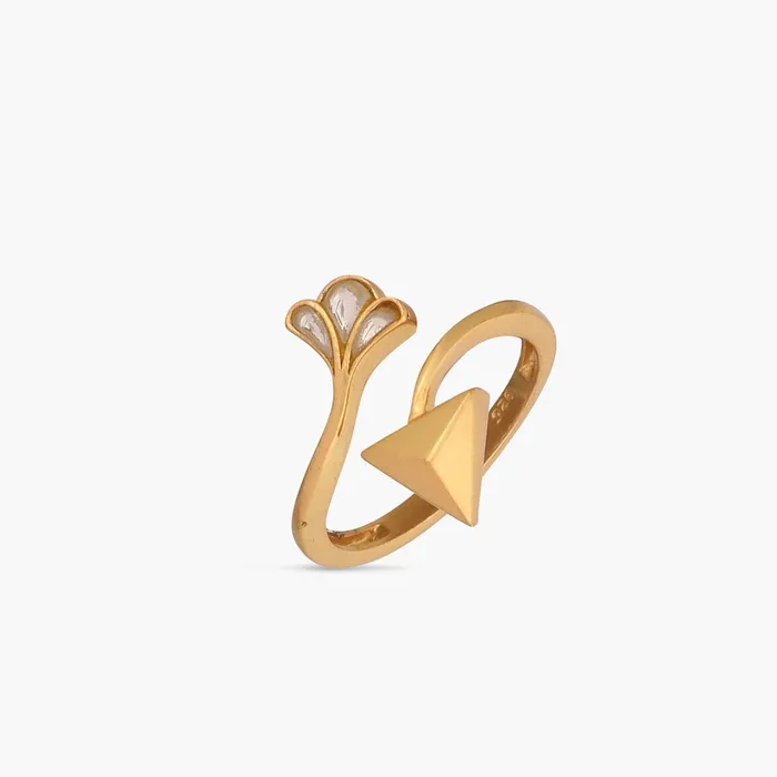 SILVER Rings Pyramid Floral Silver Finger Ring