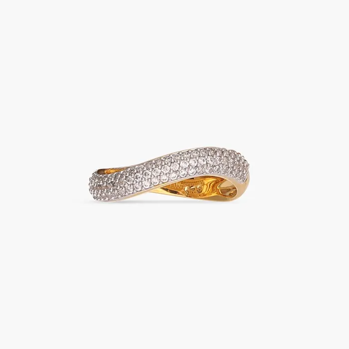 SILVER Rings Wave CZ Delicate Silver Band Finger Ring