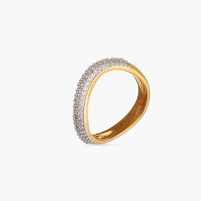 SILVER Rings Wave CZ Delicate Silver Band Finger Ring