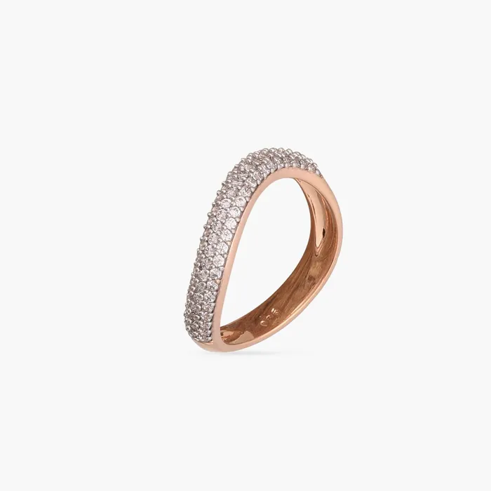 SILVER Rings Wave CZ Delicate Silver Band Finger Ring