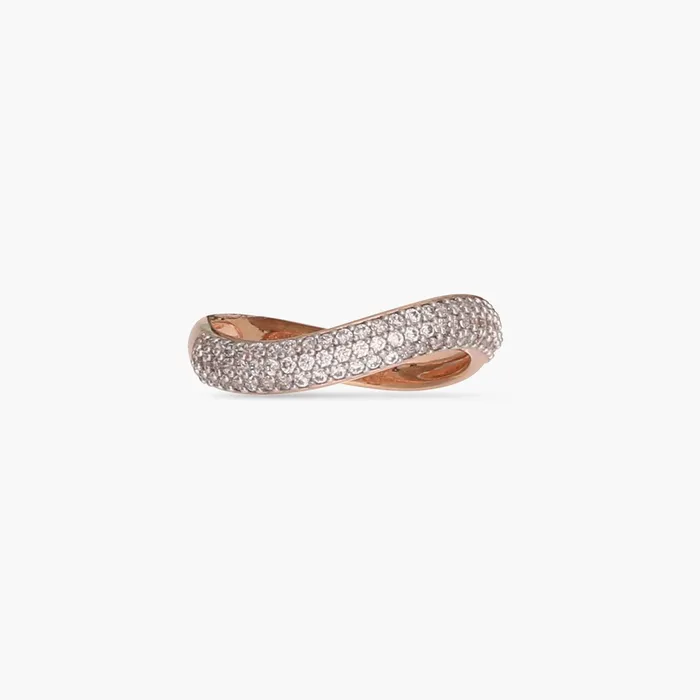 SILVER Rings Wave CZ Delicate Silver Band Finger Ring