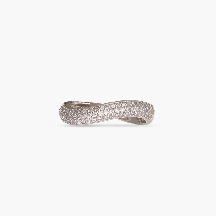 SILVER Rings Wave CZ Delicate Silver Band Finger Ring