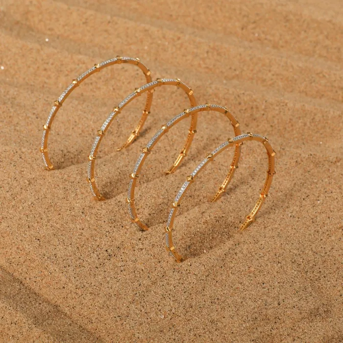 SILVER Shimmer Stackable CZ Silver Bangles Rings