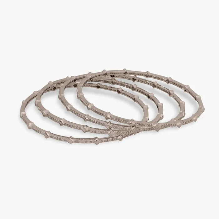 SILVER Shimmer Stackable CZ Silver Bangles Rings