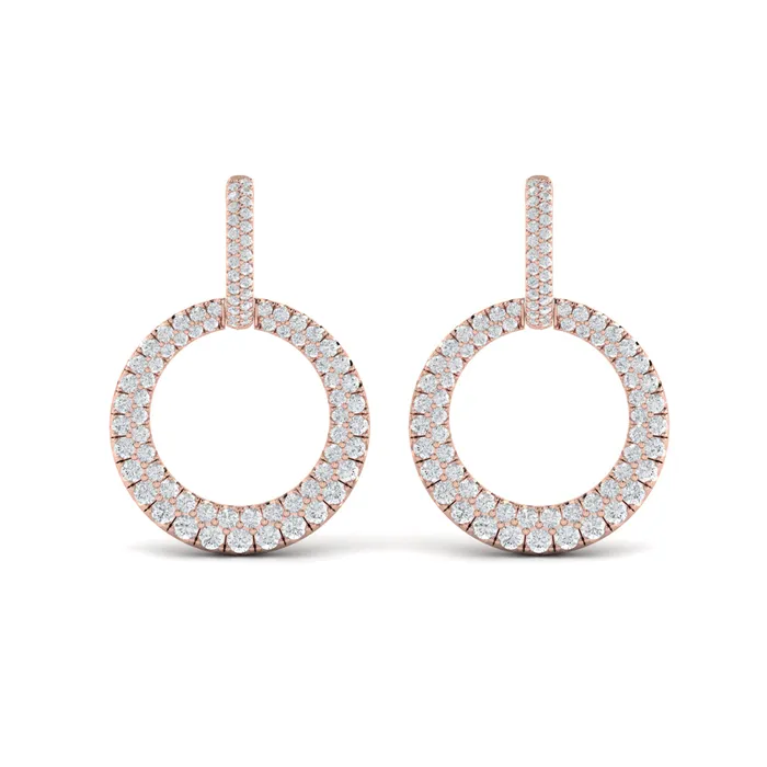 Vlora Marisol 14K Diamond Two Row Open Circle Drop Huggie Earrings 23CTW Shop IDC estore Earrings Vlora Marisol 14K Diamond Two Row Open Circle Drop Huggie Earrings 23CTW Shop IDC estore Earrings