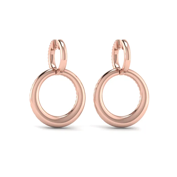 Vlora Marisol 14K Diamond Two Row Open Circle Drop Huggie Earrings 23CTW Shop IDC estore Earrings