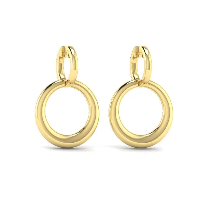 Vlora Marisol 14K Diamond Two Row Open Circle Drop Huggie Earrings 23CTW Shop IDC estore Earrings